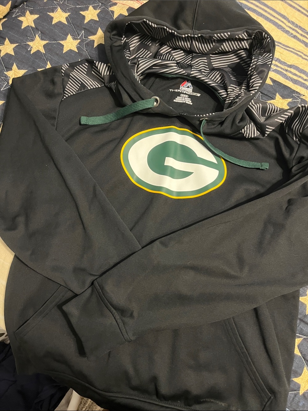 Majestic Black Hoodie with Green and Yellow Crest